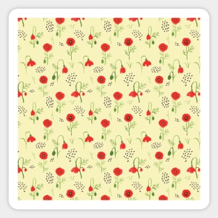 Poppy Flower Pattern 1 Sticker